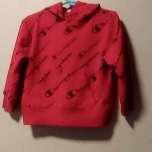 CHAMPION children's red and black hoodie sweatshirt. Size 3T